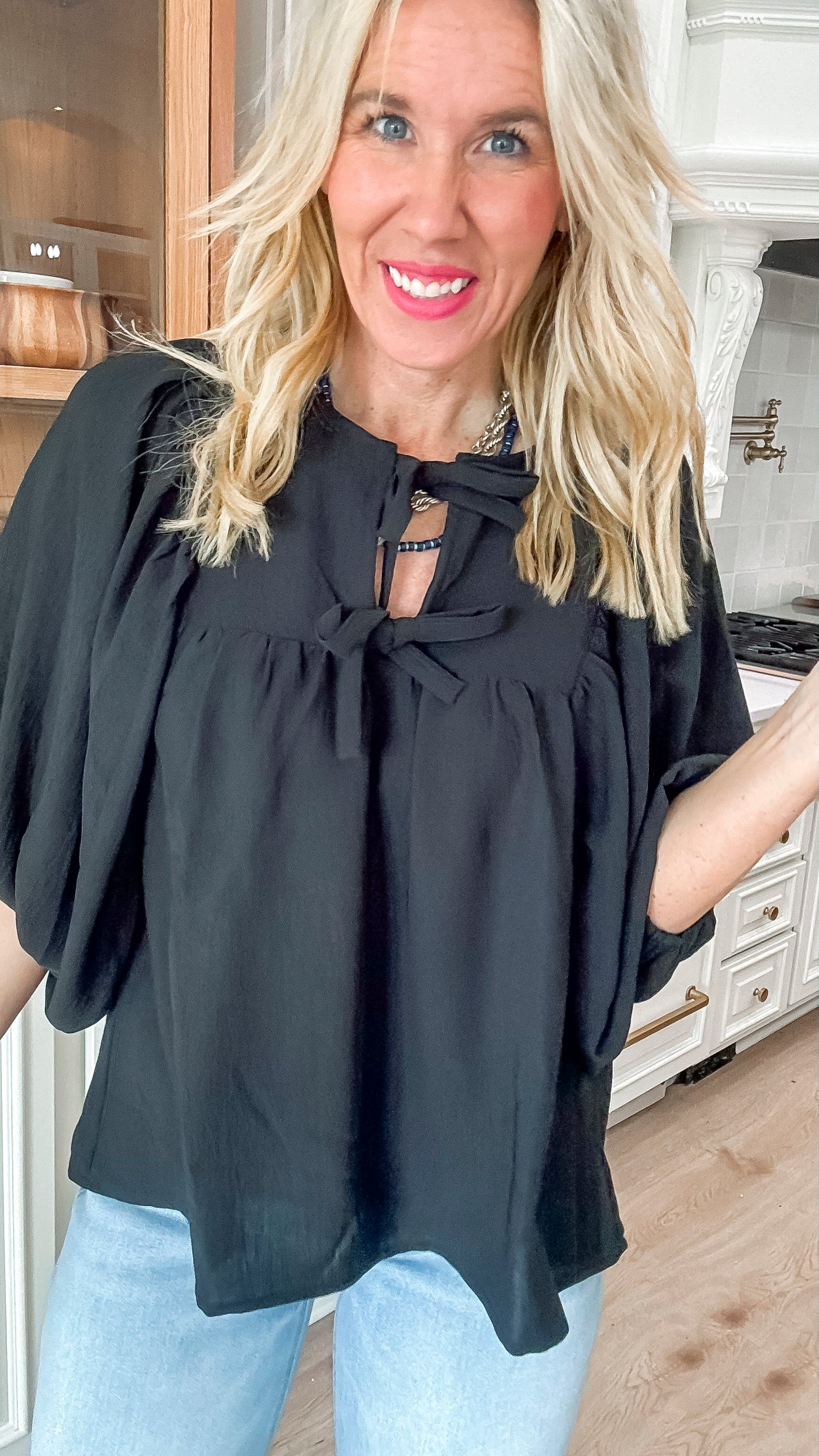Drift Away Airflow Batwing 3/4 Sleeve Top