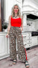 Leopard Side Red Stripe Down Pants** - Final Sale