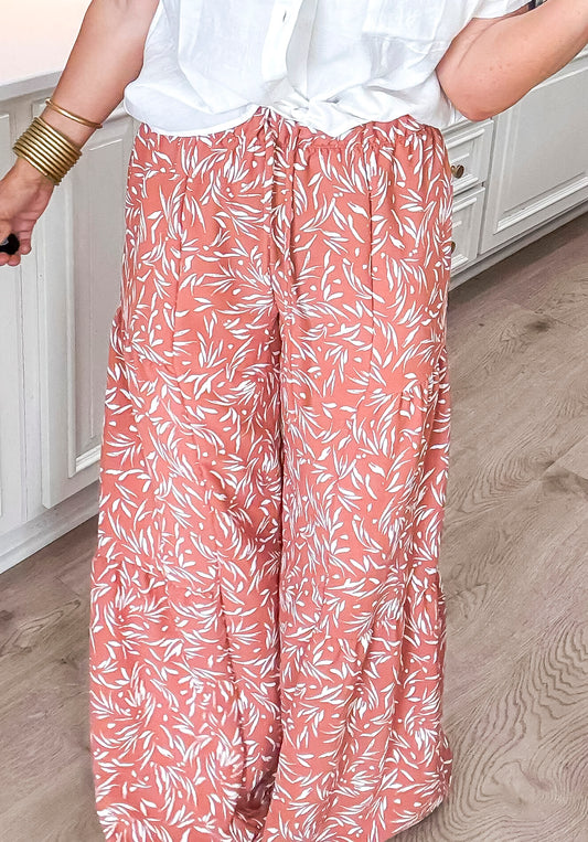 Rust Floral Pants | HEIMISH