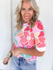 Floral Print Knit Top With Back Bow Tie Detail | HAPTICS - Final Sale