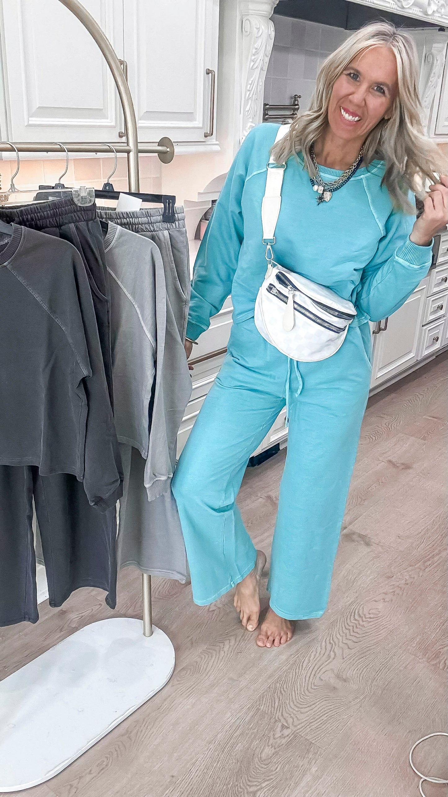 Washed French Terry Pullover & Pants Set - DEAL