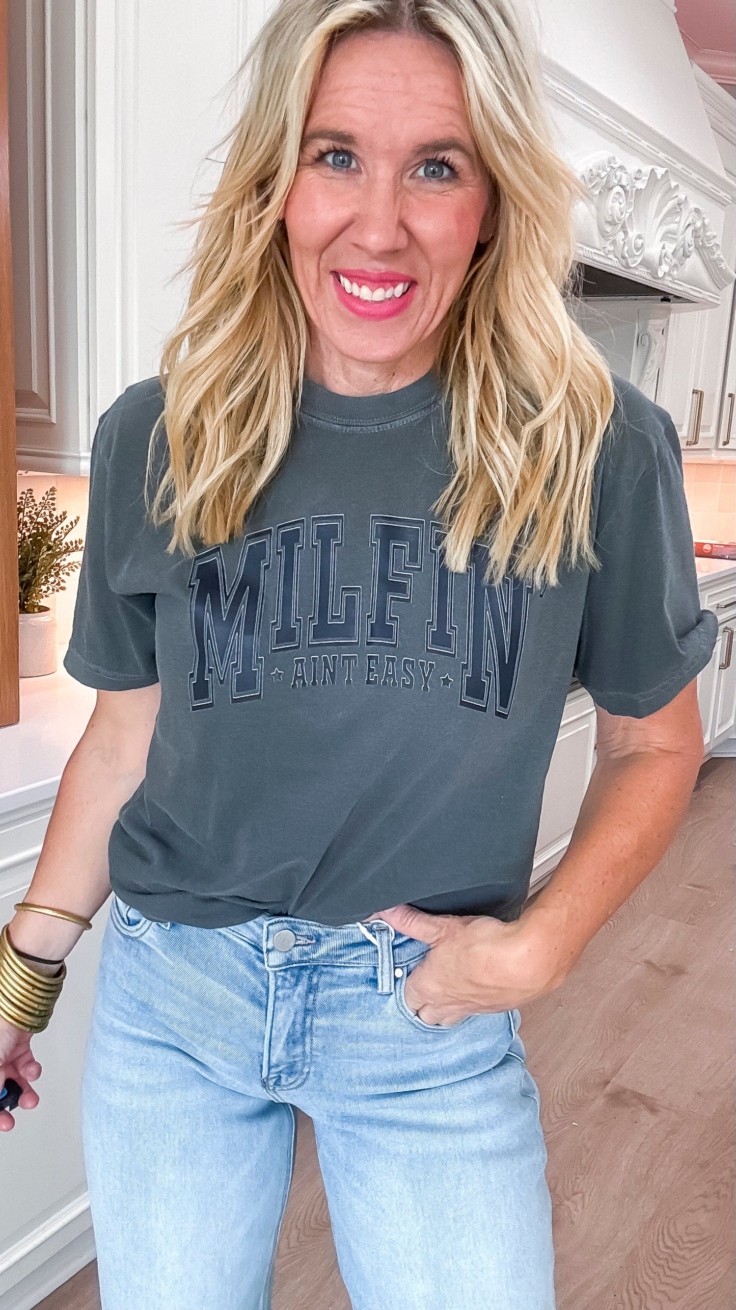 MILFIN Ain't Easy Garment Dyed Graphic T-shirt**
