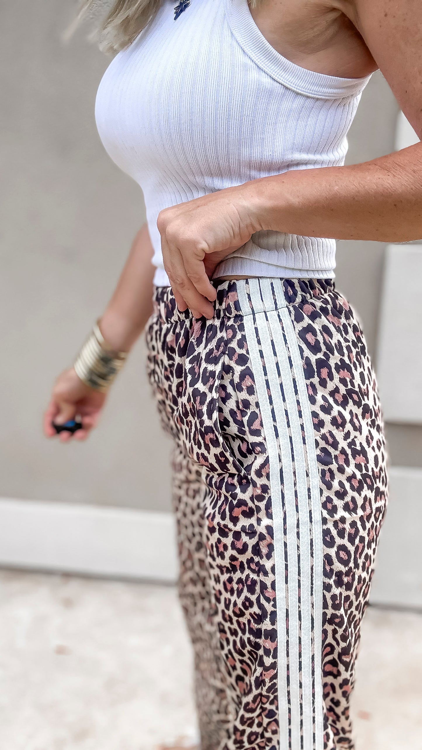 Leoprd Stripe Track Pants - Final Sale