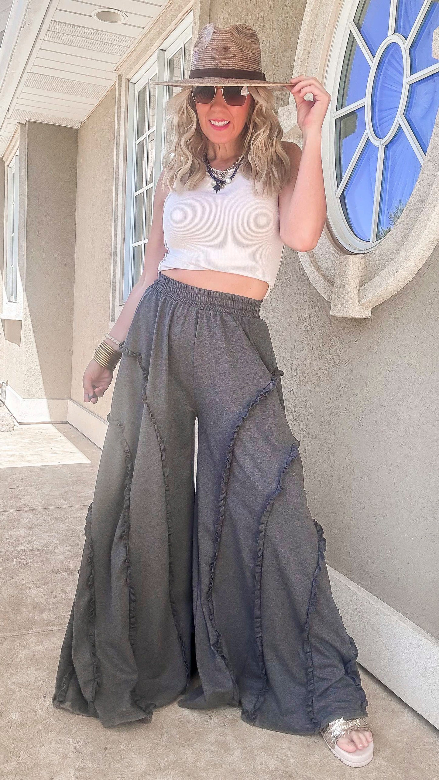Cloud Nine Charcoal Super Wide Pants