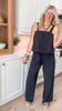 Breezy Chic Bubble Hem Top & Wideleg Pants Set