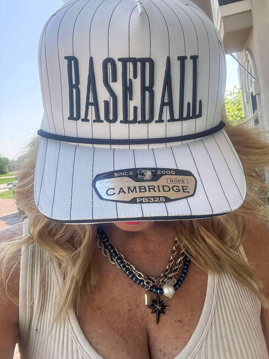 Baseball White Stripe Trucker Hat