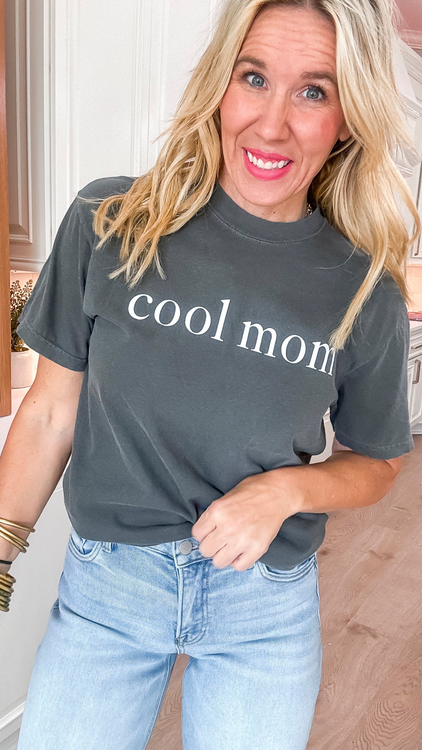 Cool Mom Garment Dyed Graphic T-shirt**