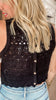 Sleeveless Crochet Button Down Back Top - Final Sale