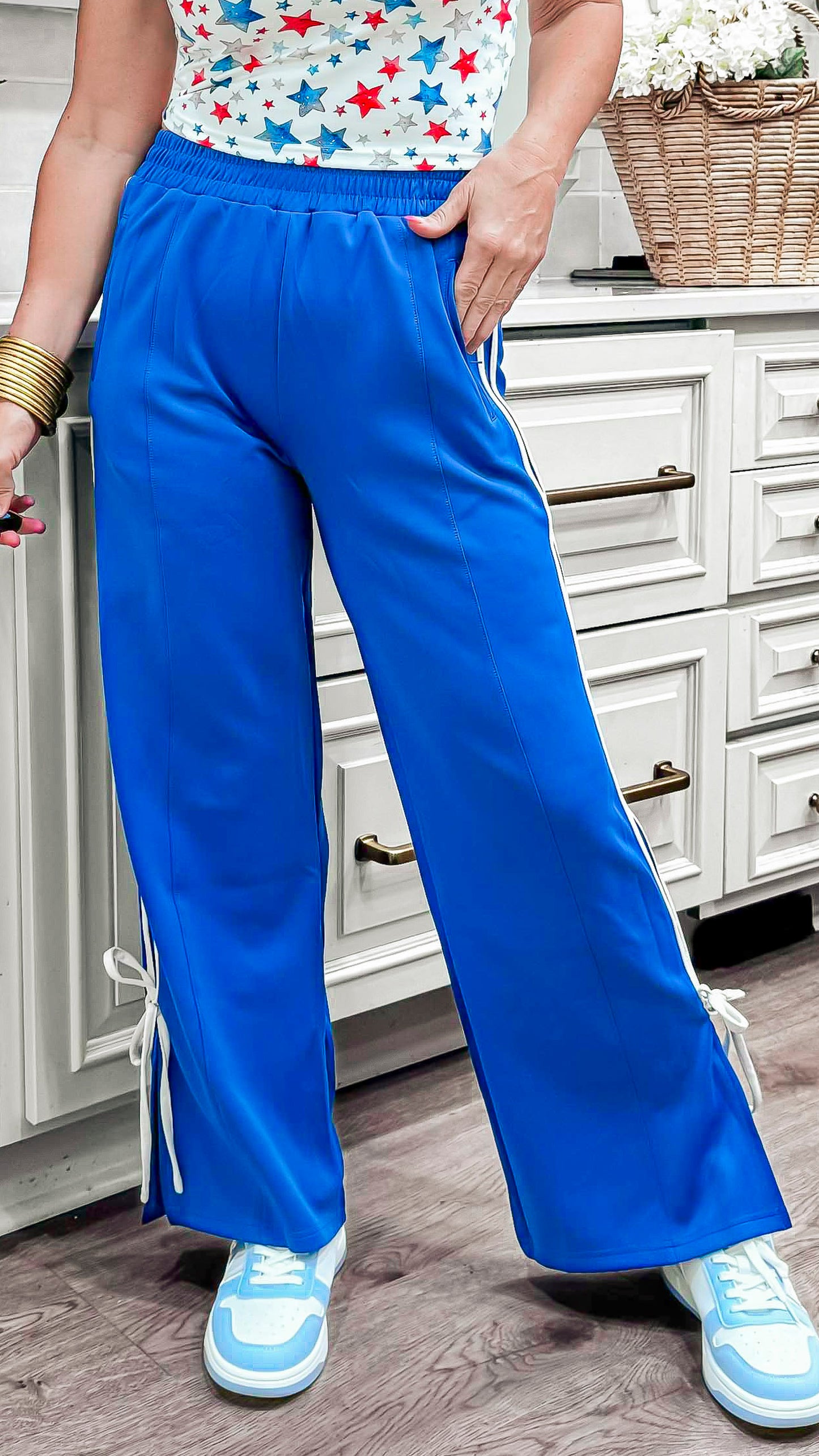 Sweet and Sporty Bow Detail Track Pants.
