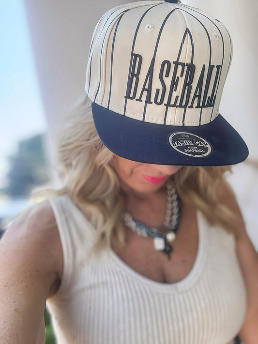 Baseball Natural Stripe 2-Tone Trucker Hat