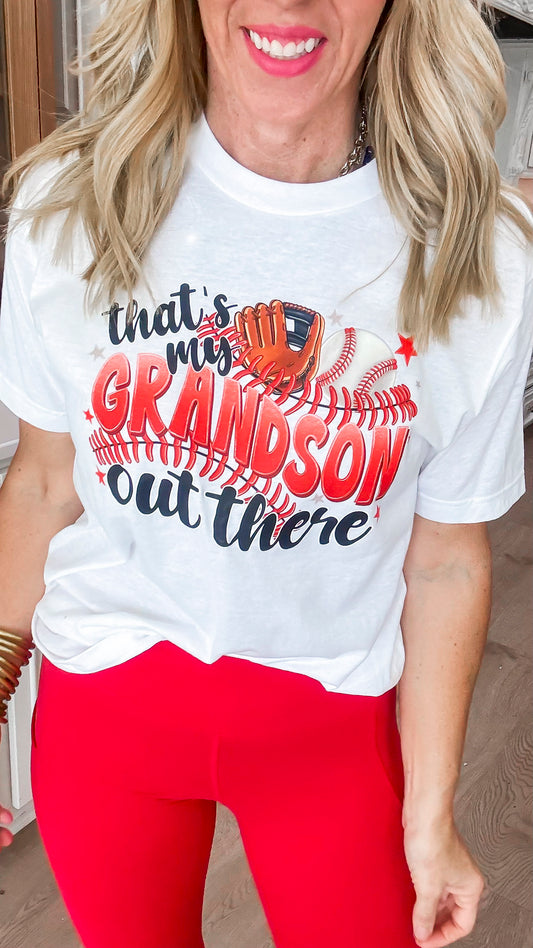 That's My Grandson Baseball Graphic T-shirt