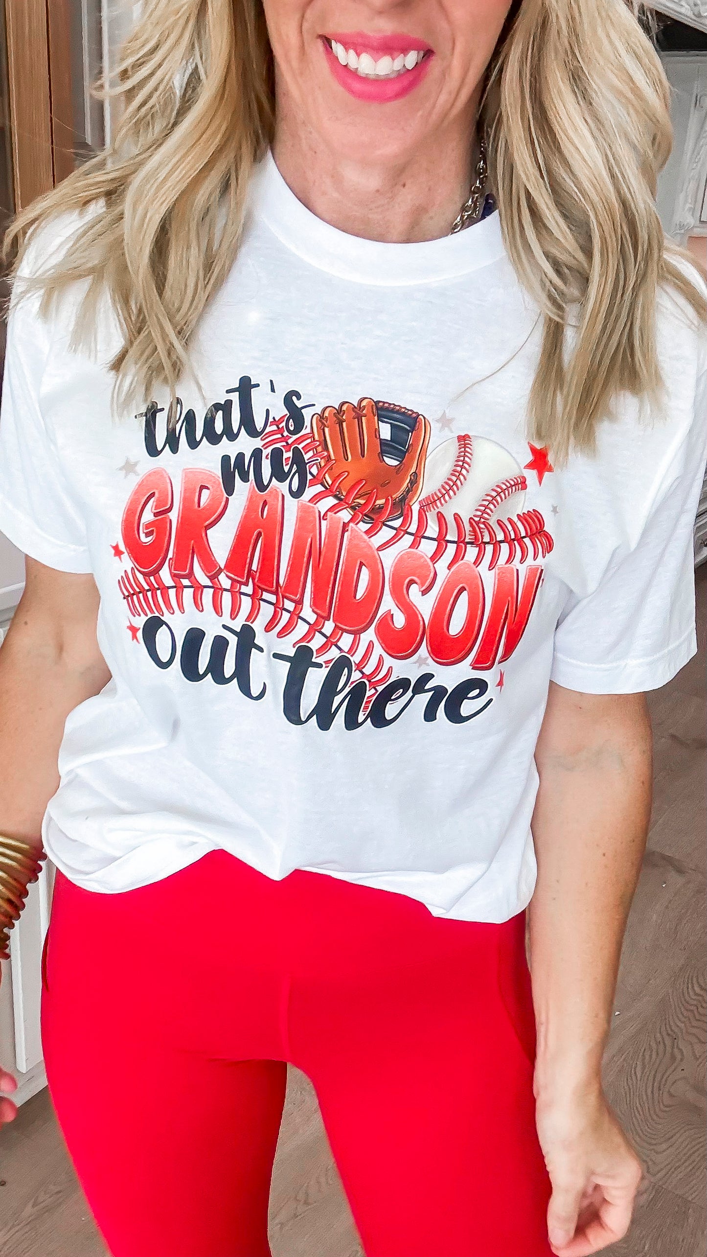 That's My Grandson Baseball Graphic T-shirt