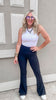 Nylon Rib Flare Leggings | RAE MODE