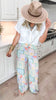 Pastel Paradise Wide Leg Pull On Pants - Final Sale