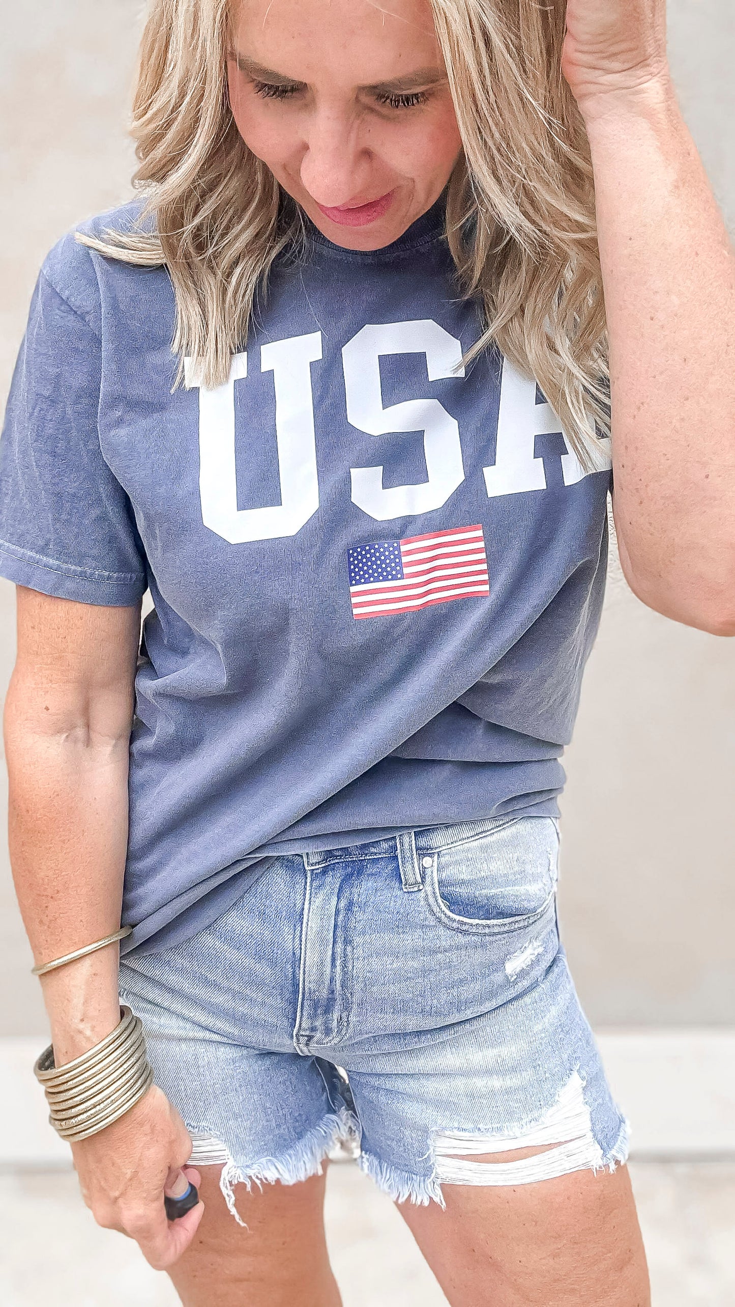 Classic Blue USA Garment Graphic T-shirt - Final Sale