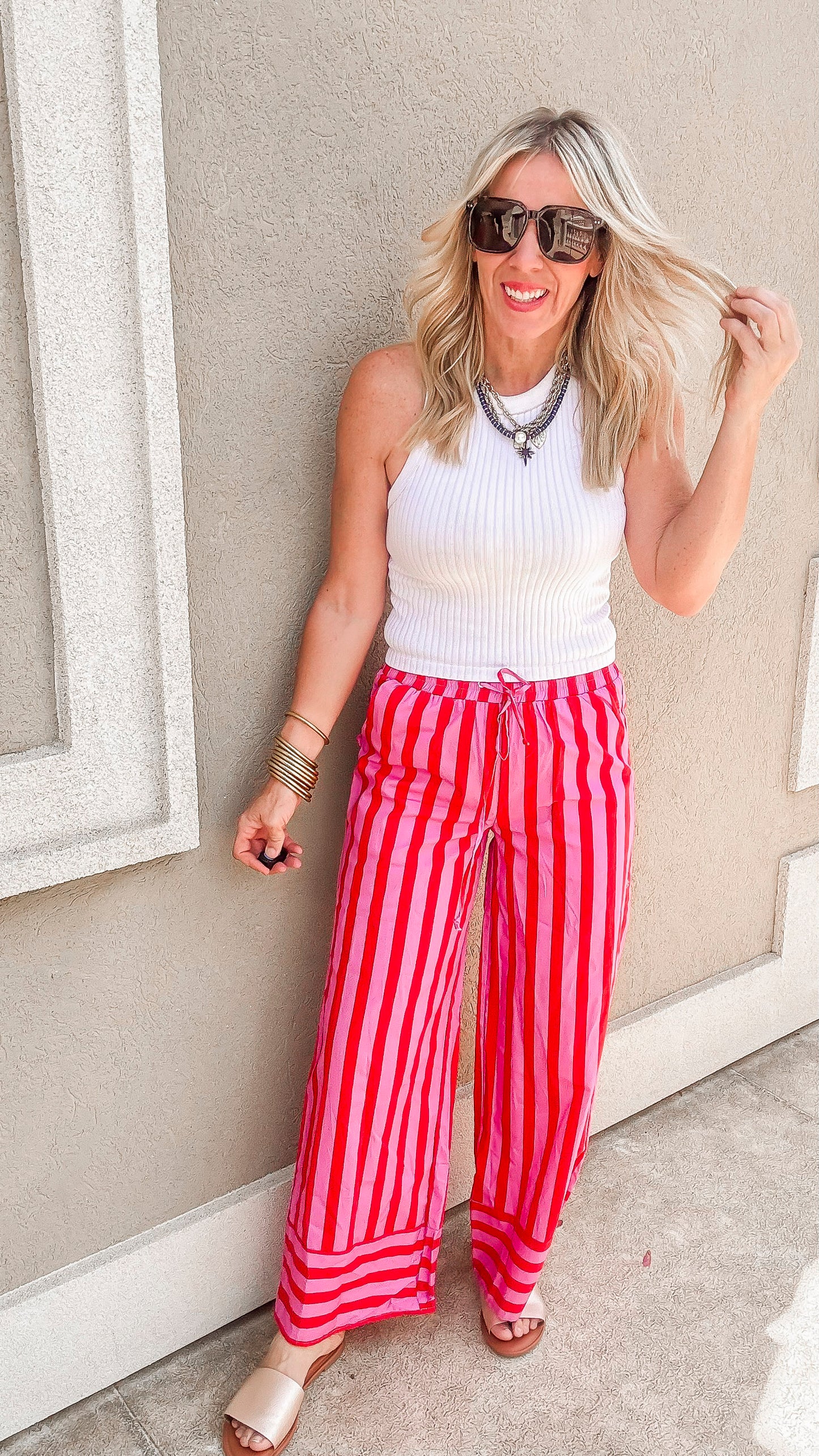 Striped Wide Leg Pants