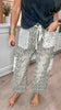 Sand Leopard Vintage Wash Crochet Patches Distress Jogger Pants | POL