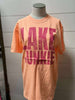 Lake Junkie Neon Cantalope Garment Graphic T-shirt