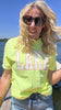 Neon Yellow LAKE Garment Dyed Graphic T-shirt