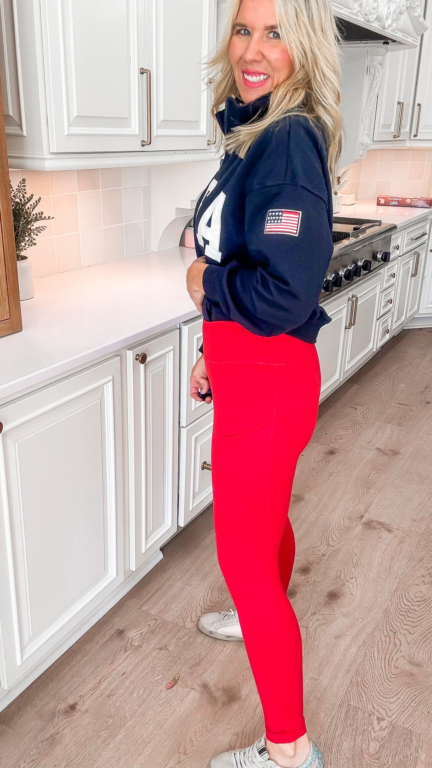 USA Half Zip Oversized Sweatshirt