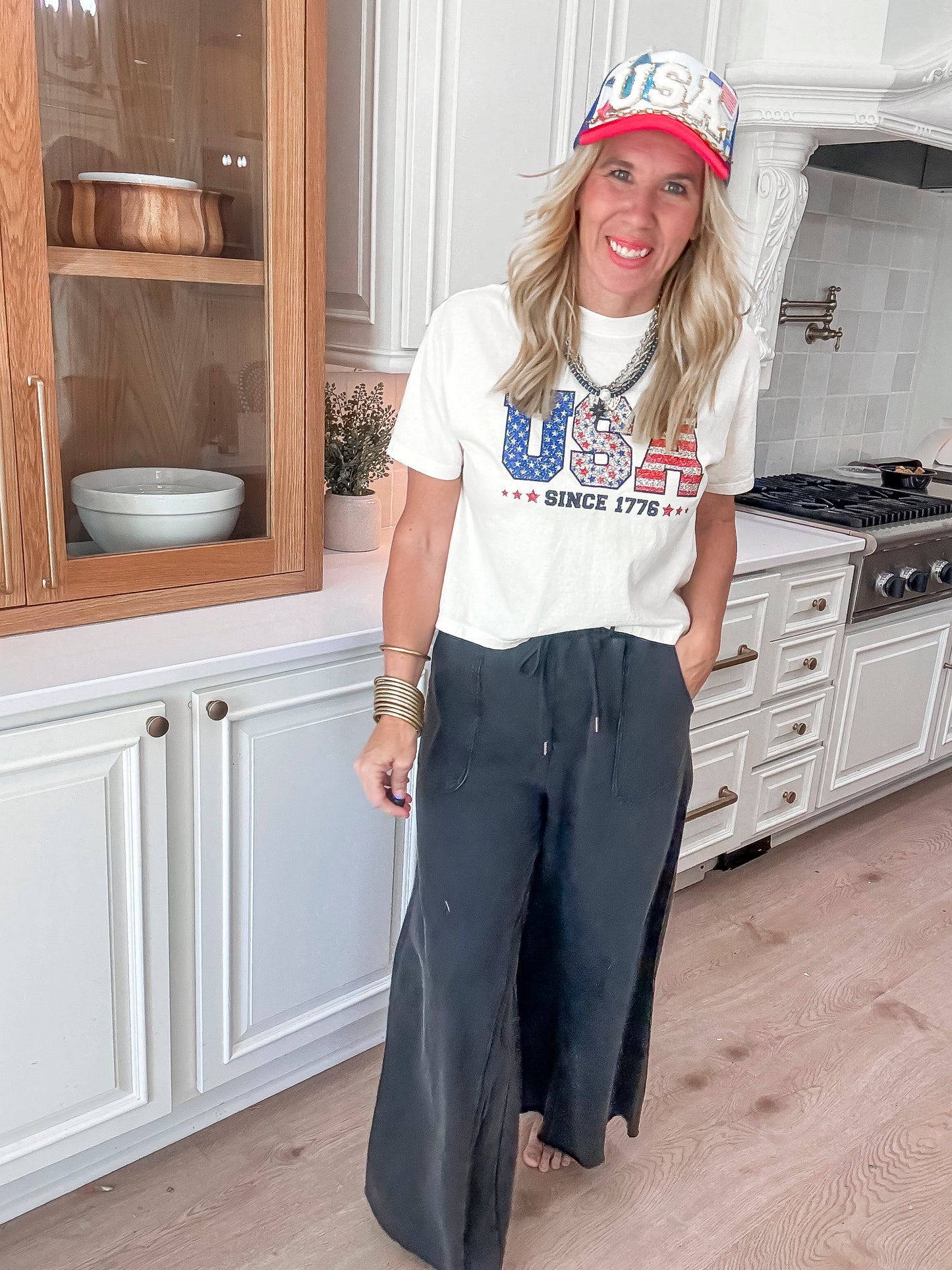 Unbothered Solid French Terry Wide Pants - Final Sale