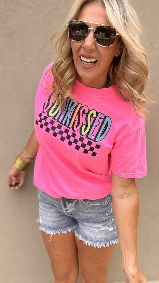 Sunkissed Checkered Garment Graphic T-shirt
