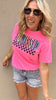 Sunkissed Checkered Garment Graphic T-shirt