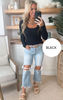 Hold Tight Scoop Neck Long Sleeve Top | SALTY WAVE