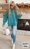 dusty teal oversized sweater
