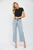 The Electric Blue High Rise Ankle Wide Leg Denim Jean | MICA - Final Sale