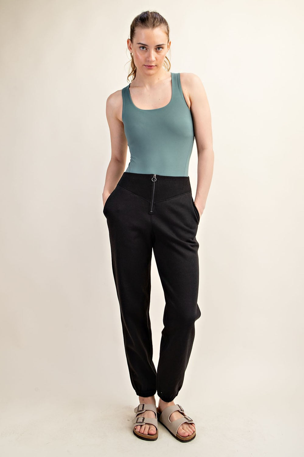 Fleece French Terry Zip Up Sweatpants | RAE MODE - Final Sale