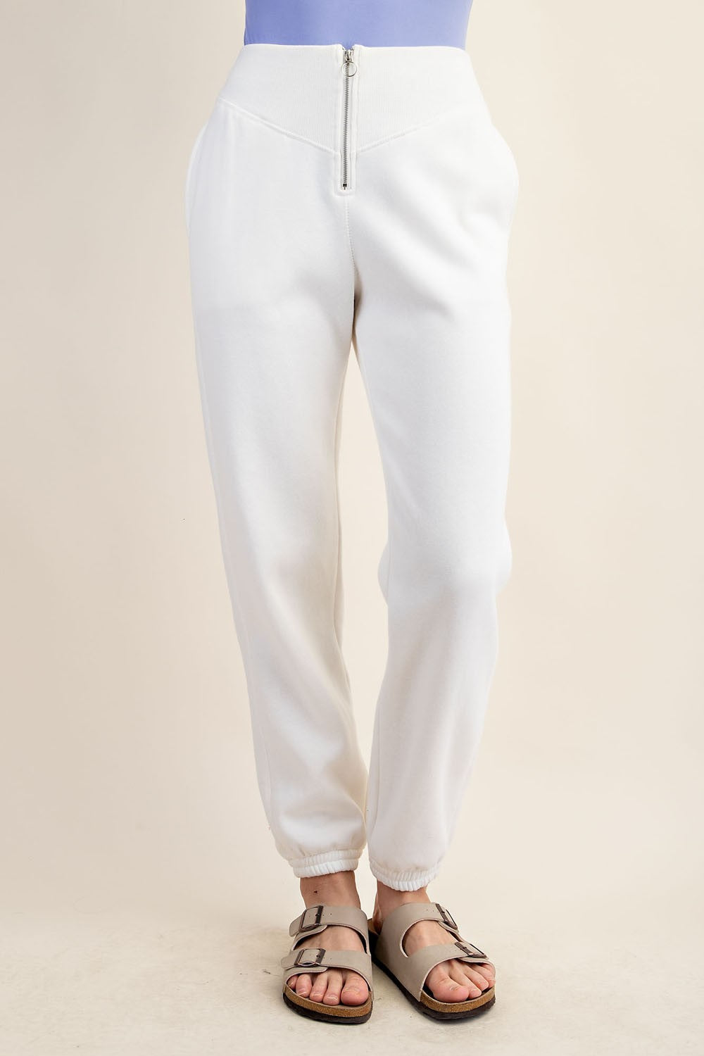 Fleece French Terry Zip Up Sweatpants | RAE MODE - Final Sale