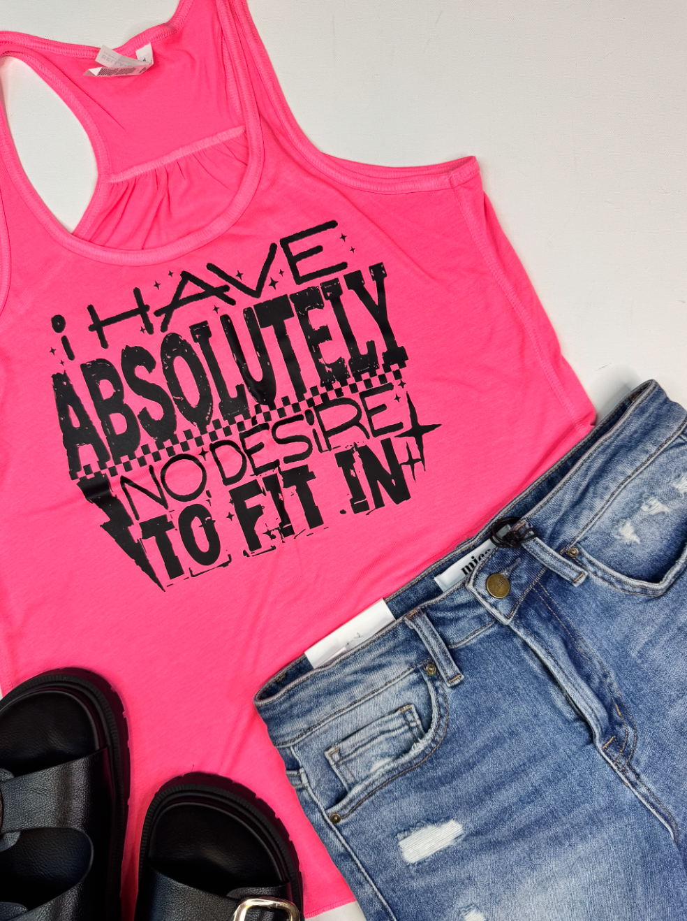 No Desire To Fit In Graphic Racerback Tank Top