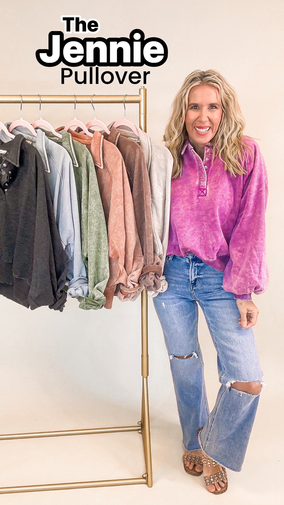 The Jennie Acid Wash Fleece Button Up Collared Pullover | ZENANA (7 COLORS) DEAL