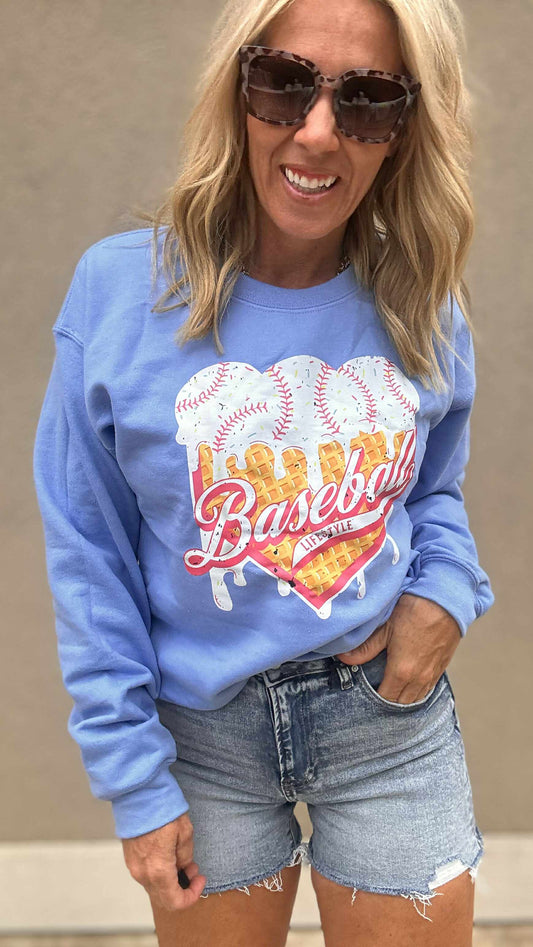 Baseball Lifestyle Graphic Crewneck Sweatshirt