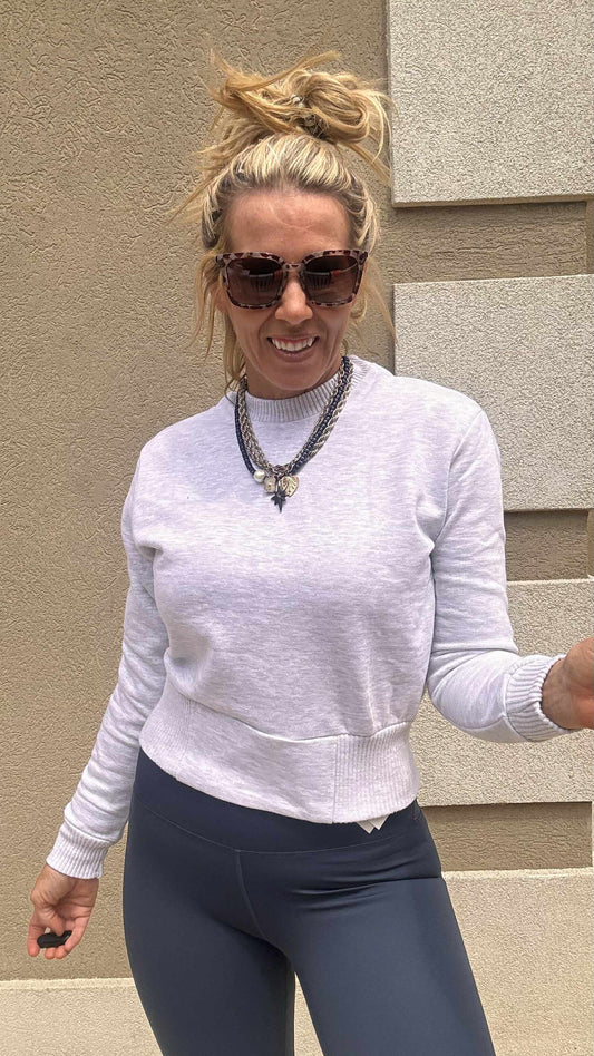 Romi Cloud Fleece Crop Crewneck Sweatshirt *PREORDER*