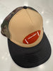 Sara's Custom Tan & Camo Mesh Large Football Trucker Hat