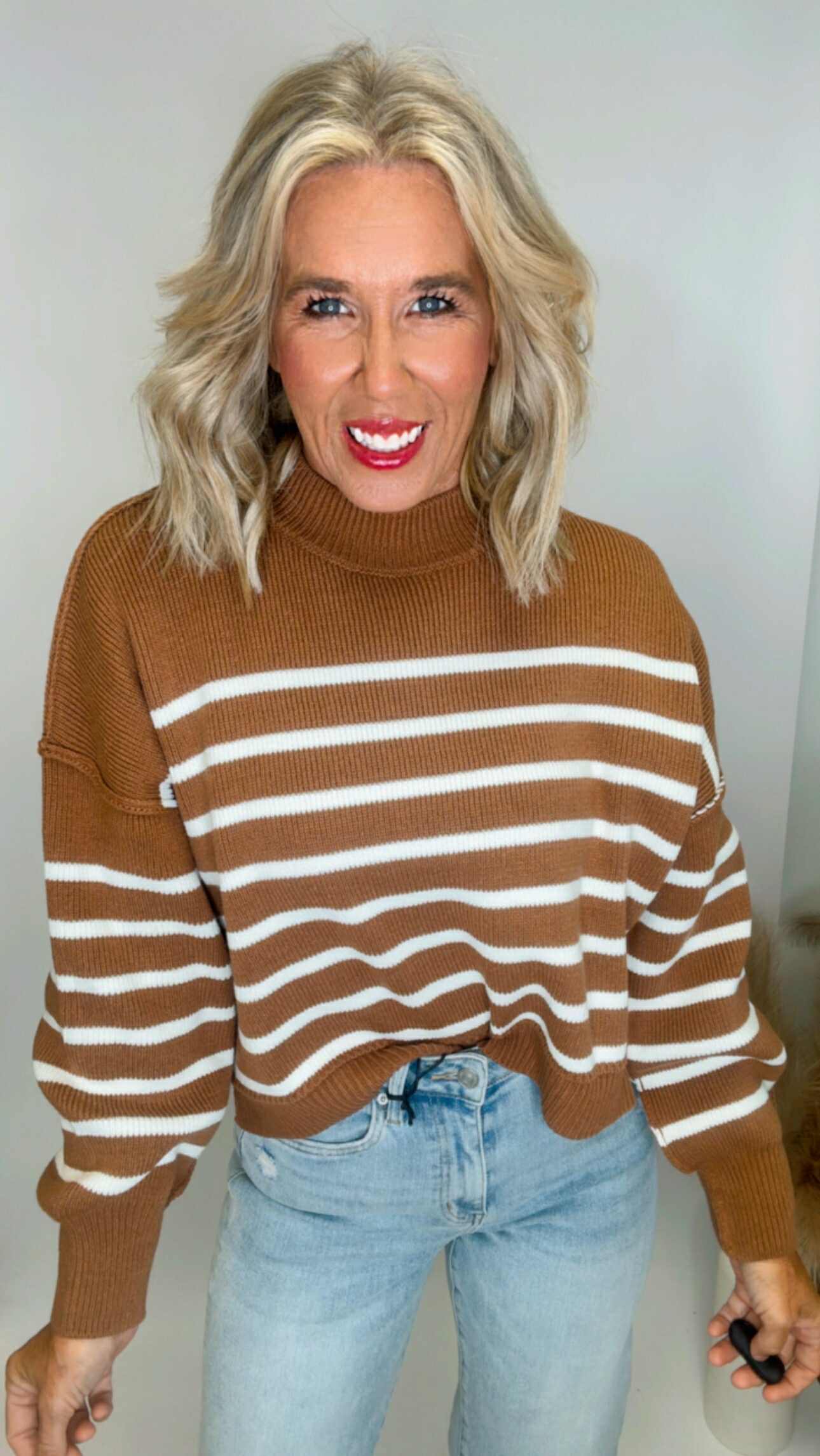 The Saylor Exposed Seam Striped Oversized Sweater | Zenana (4 COLORS)