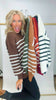 The Tessa Exposed Seam Striped Oversized Sweater | Zenana (8 COLORS)