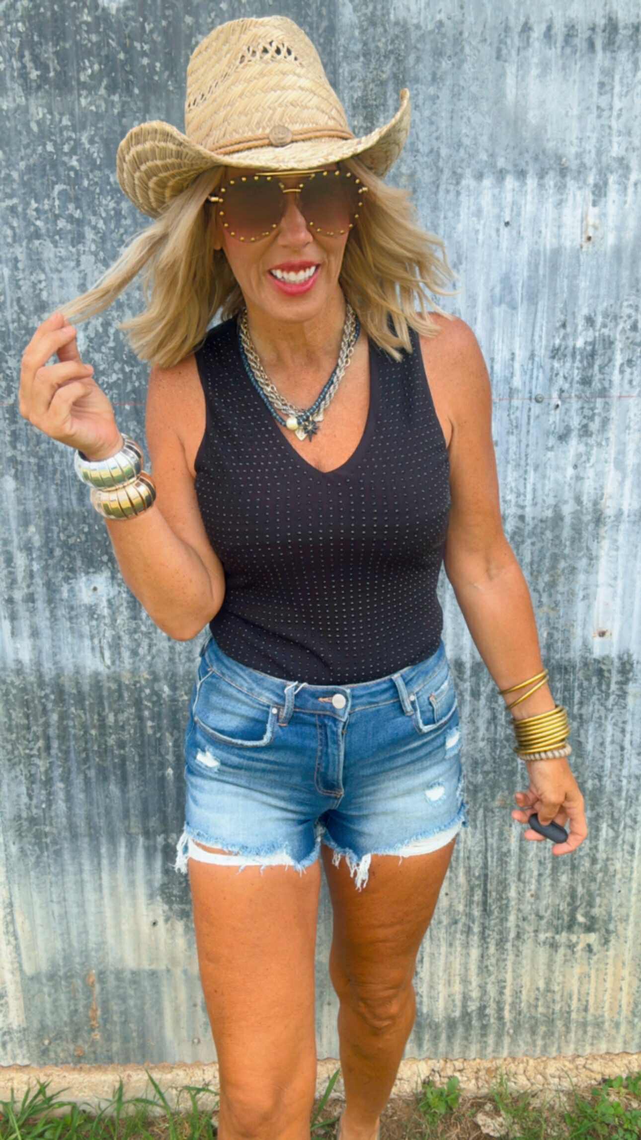 Midnight Metallic Luxe Black Bodysuit
