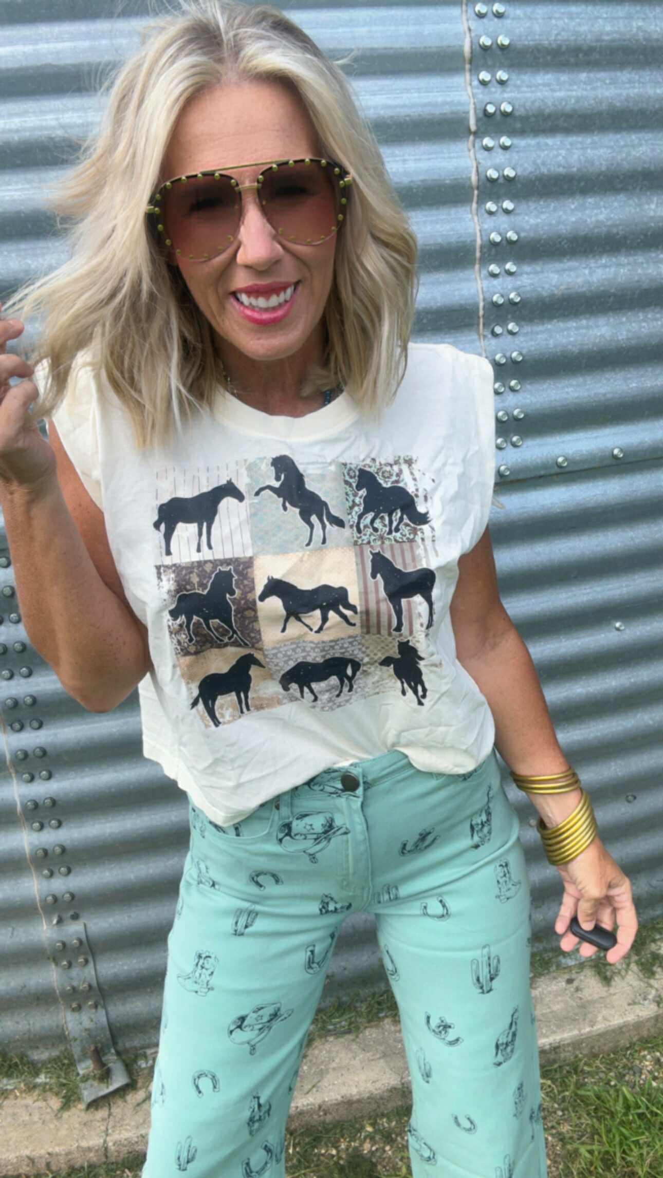 Take me Away Western Printed Twill Pants