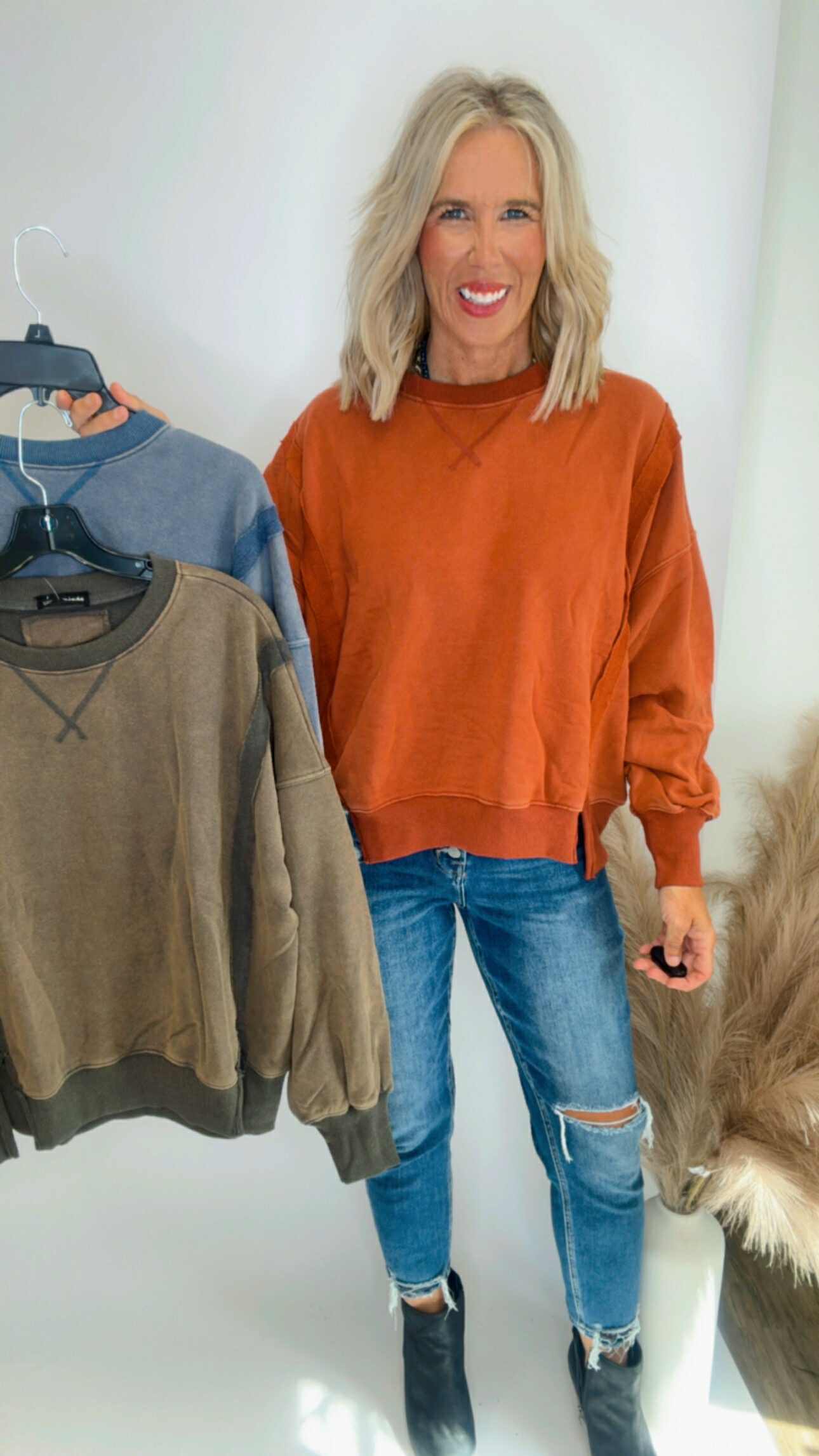 Essential Washed Pullover Sweatshirt Tops (3 COLORS)