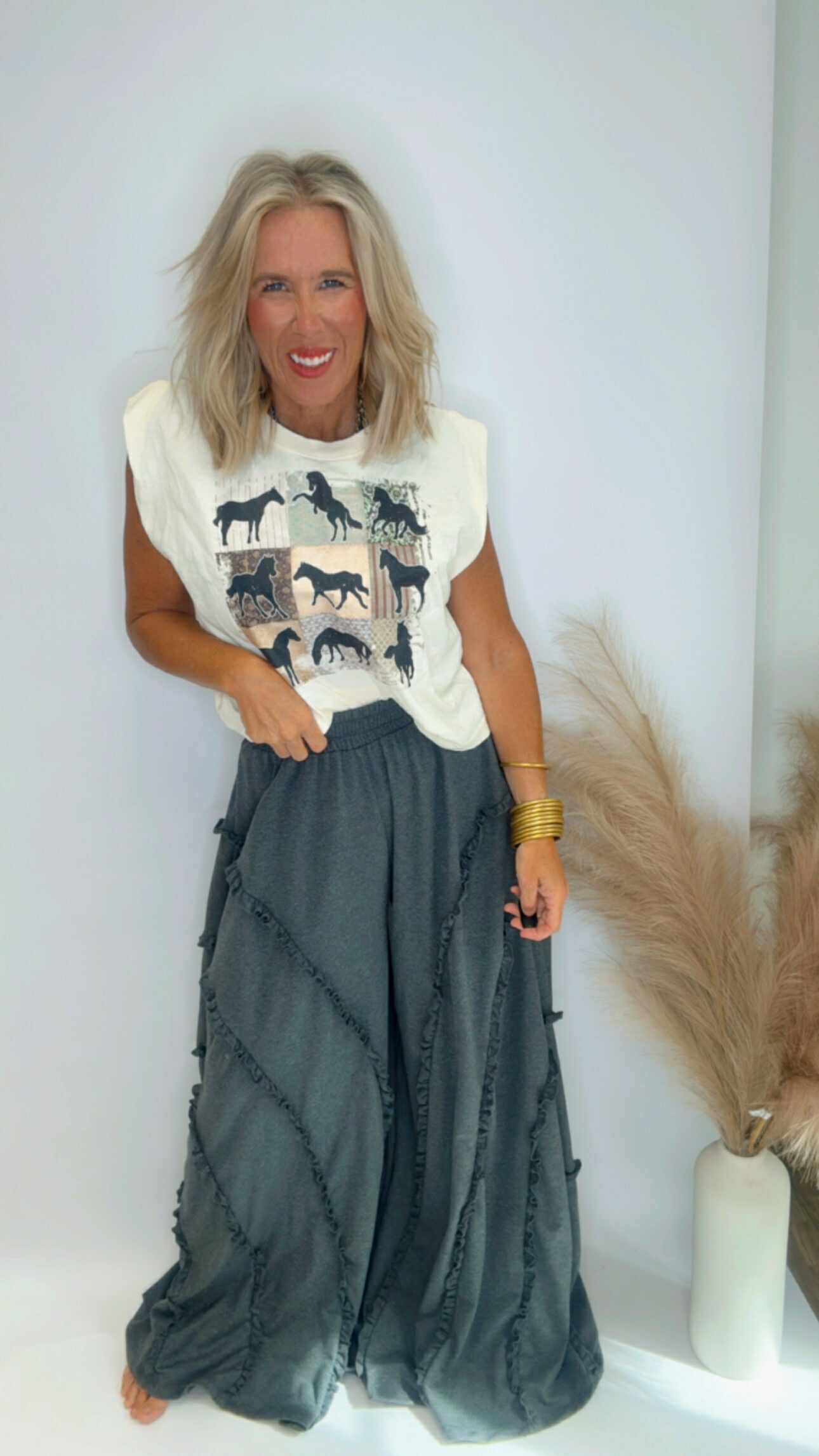 Cloud Nine Charcoal Super Wide Pants