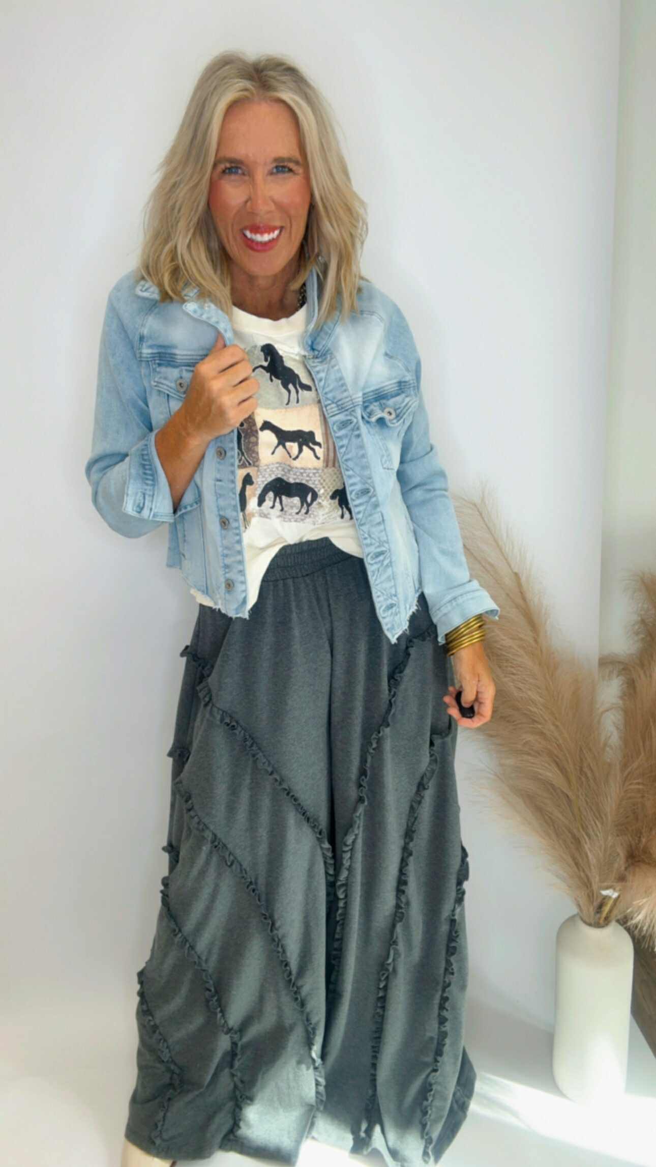 Cloud Nine Charcoal Super Wide Pants