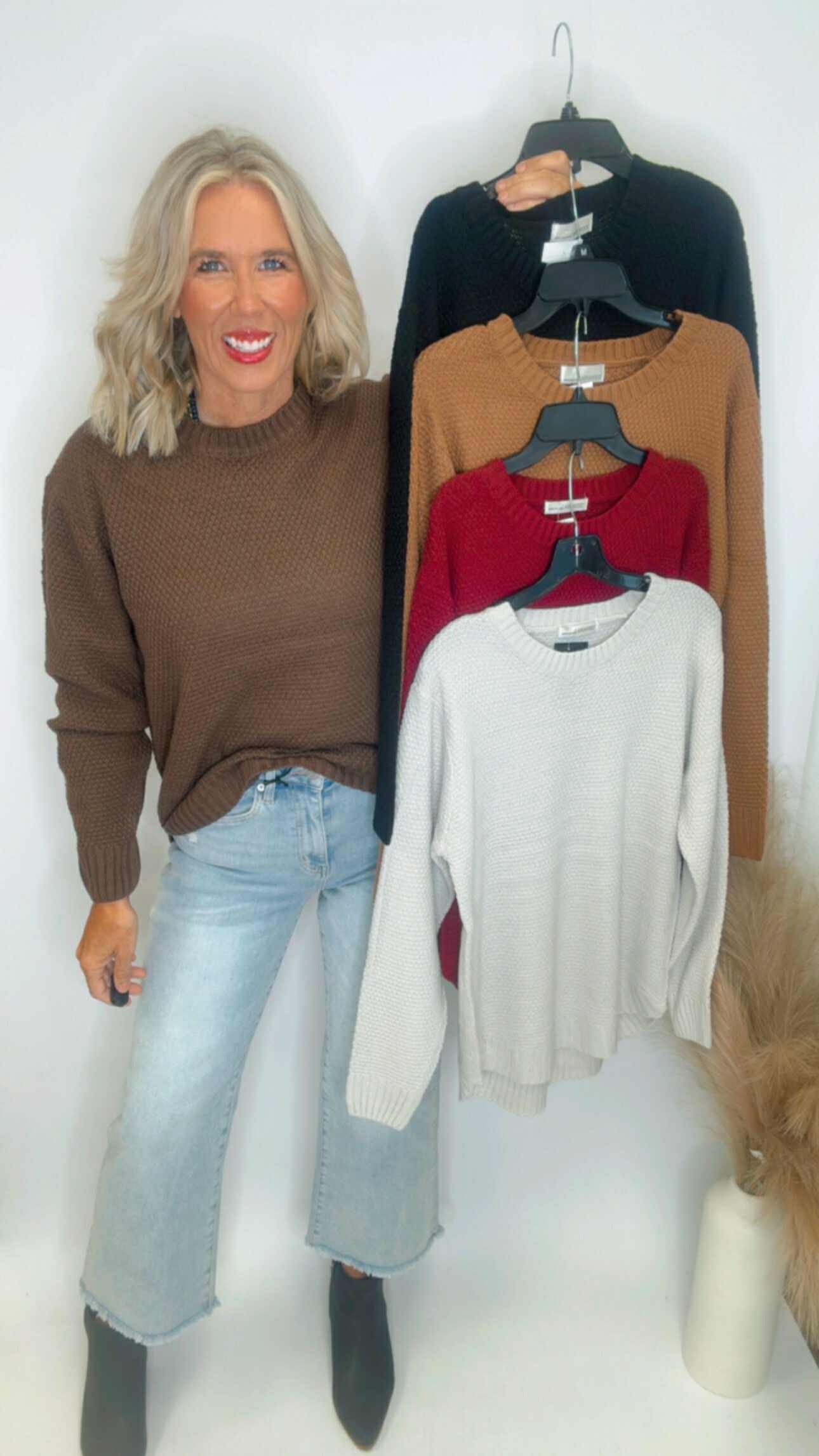 The Hadley Round Neck Basic Sweater | Zenana (5 COLORS) *DEAL*
