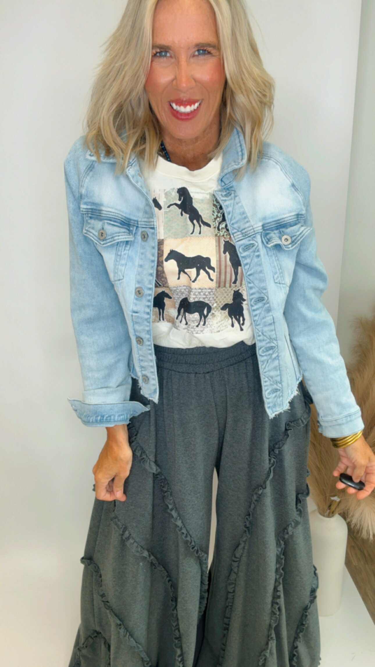 Cloud Nine Charcoal Super Wide Pants