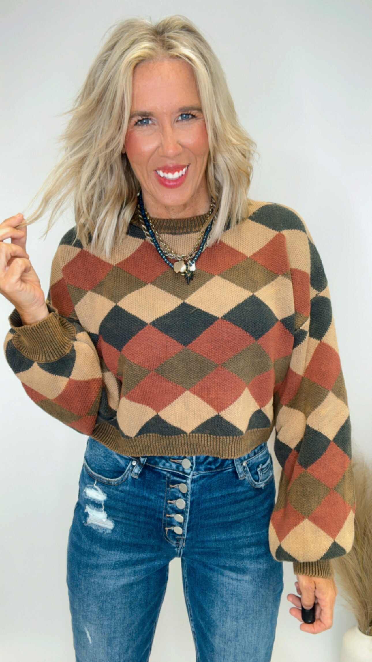 Cabin Hour Checkered Sweater