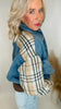 Khaki Denim Plaid Contrast Jacket**