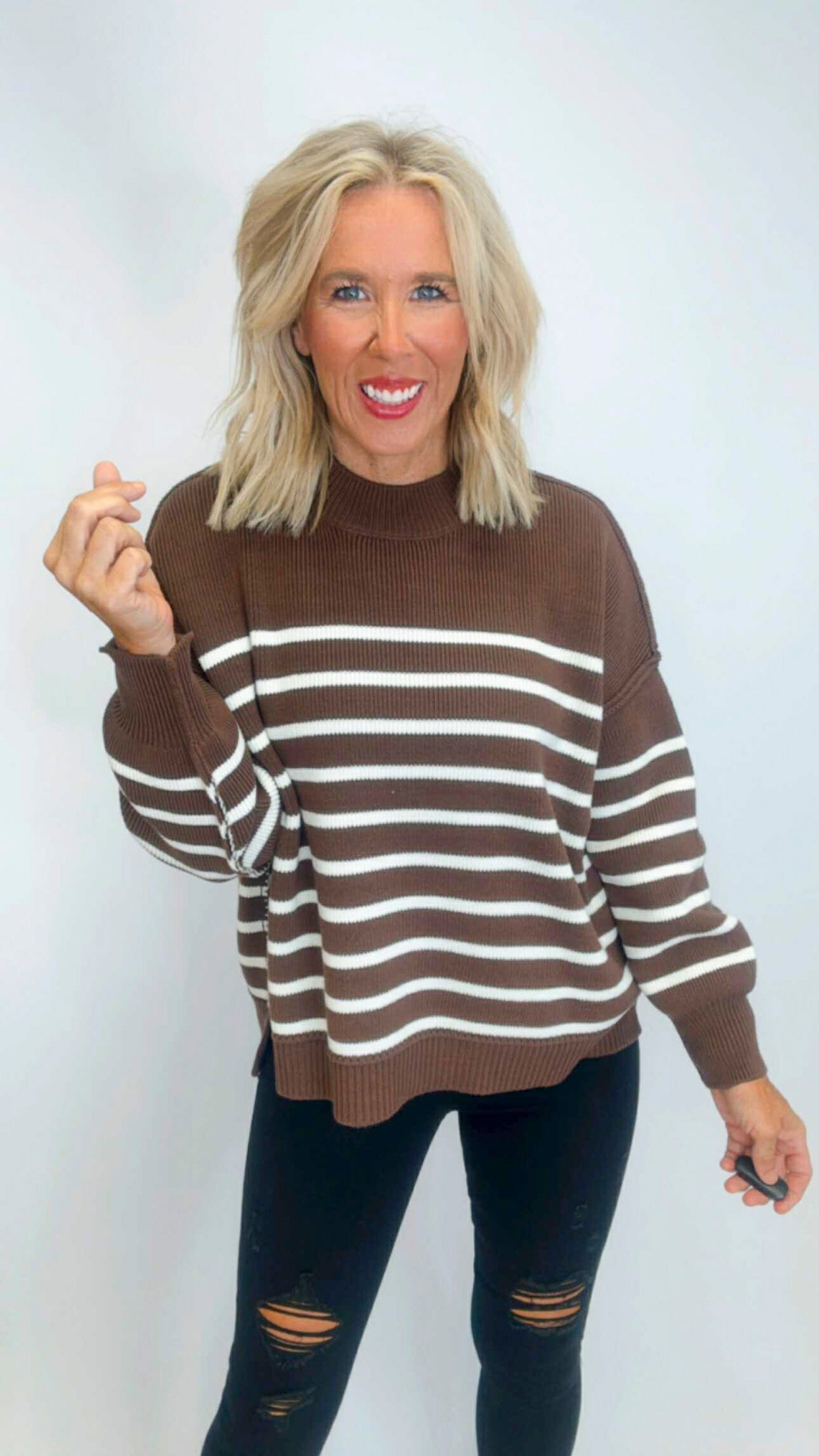 The Tessa Exposed Seam Striped Oversized Sweater | Zenana (8 COLORS) *DEAL*
