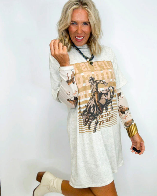 Life is a Rodeo Short Sleeve T-Shirt Dress